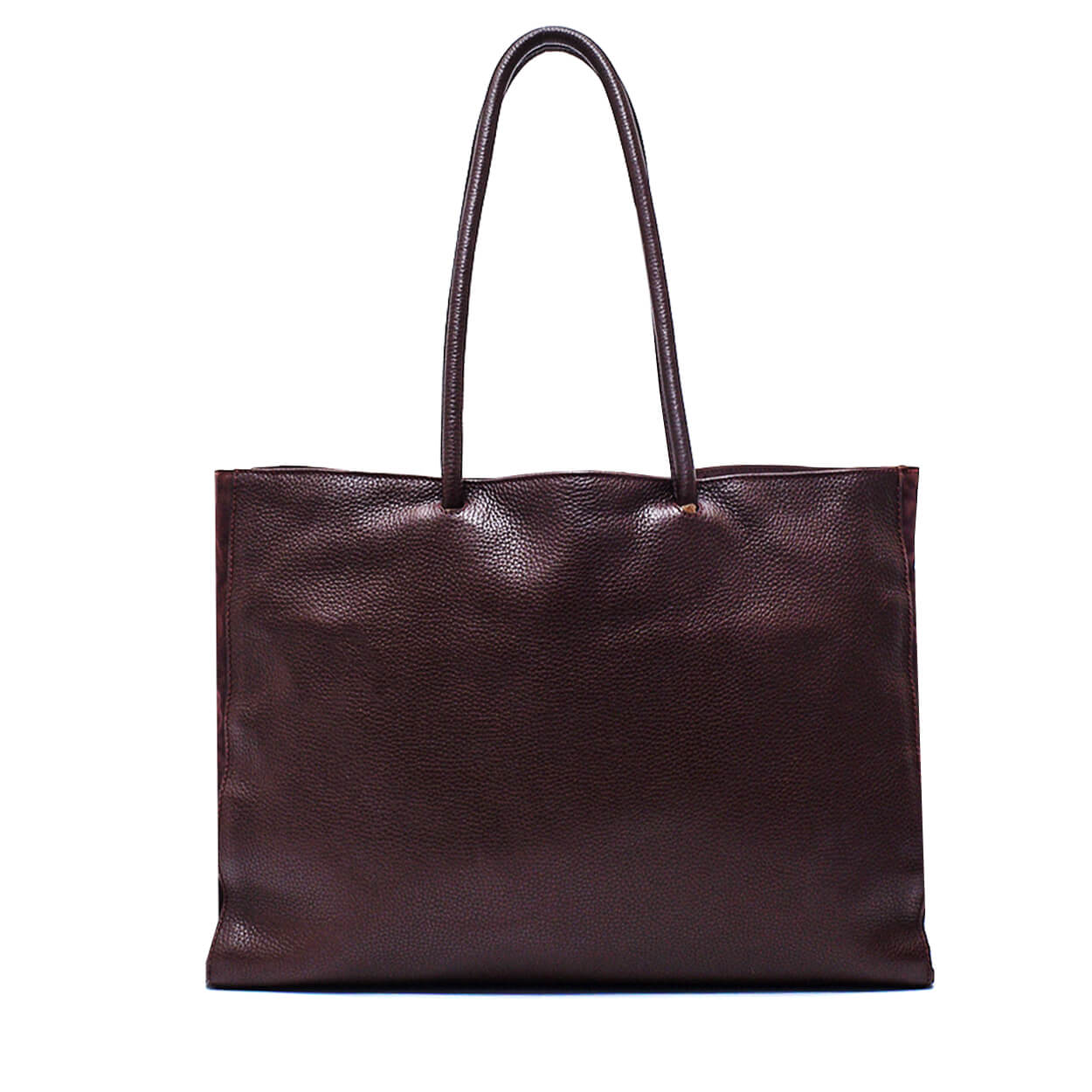 Prada - Brown Grained Leather & Nylon Tote Bag